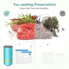Vacuum Food Sealer with Reusable Sous Vide Bags Sealing Packing System USB Rechargeable Electric Vacuum Seal Machine for Various Food Preservation
