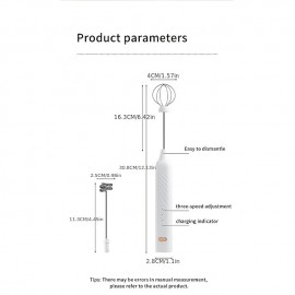 Rechargeable Handheld Foamer High Speed Electric Milk Frother Foam Maker Mixer Coffee Drink
