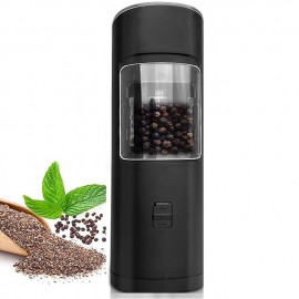 Gravity Electric Pepper Grinder Set Automatic Salt and Pepper Mill Adjustable Coarseness Battery Powered with LED Light One Hand Operation Stainless Steel
