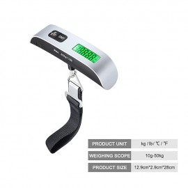 Portable LCD Digital Luggage Weight Scales Hanging Suitcase Baggage Travel Scale with Belt for Electronic Weight Tool 50kg/110lb
