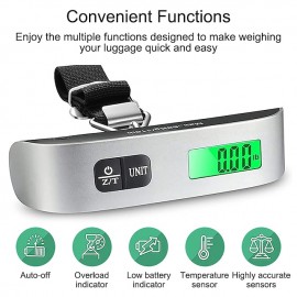 Portable LCD Digital Luggage Weight Scales Hanging Suitcase Baggage Travel Scale with Belt for Electronic Weight Tool 50kg/110lb
