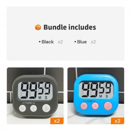 Digital Timer with Magnetic Back, Big Numbers, and ON/Off Switch - AA Battery Not Included
