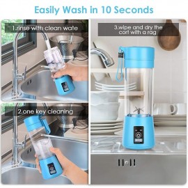 Portable Blender,Personal Blender with USB Rechargeable Mini Fruit Juice Mixer,Personal Size Blender for Smoothies and Shakes Mini Juicer Cup Travel 380ML,Fruit Juice,Milk
