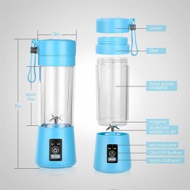 Portable Blender,Personal Blender with USB Rechargeable Mini Fruit Juice Mixer,Personal Size Blender for Smoothies and Shakes Mini Juicer Cup Travel 380ML,Fruit Juice,Milk
