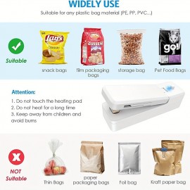 1pc Mini Bag Sealer, USB Rechargeable Portable Sealing Machine, Handheld Heat Vacuum Sealers For Plastic Bags, Kitchen Tools