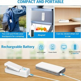 1pc Mini Bag Sealer, USB Rechargeable Portable Sealing Machine, Handheld Heat Vacuum Sealers For Plastic Bags, Kitchen Tools