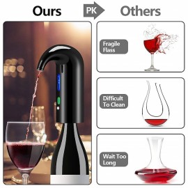 Electric Wine Aerator Pourer Wine Decanter Pump Dispenser Set Stopper Multi-Smart Automatic Filter Wine Dispenser Premium Aerating Pourer and Decanter Spout
