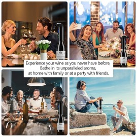 Electric Wine Aerator Pourer Wine Decanter Pump Dispenser Set Stopper Multi-Smart Automatic Filter Wine Dispenser Premium Aerating Pourer and Decanter Spout
