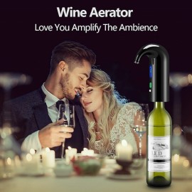 Electric Wine Aerator Pourer Wine Decanter Pump Dispenser Set Stopper Multi-Smart Automatic Filter Wine Dispenser Premium Aerating Pourer and Decanter Spout
