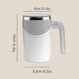Electric Magnetic Stirring Coffee Mug, Electric Mixing Mug, Automatic Funny Self Mixing Cup, Stainless Steel Travel Cup For Chocolate, Milk, Tea, Office, Home, Kitchen

