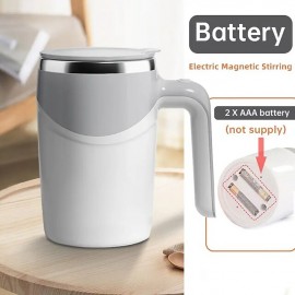 Electric Magnetic Stirring Coffee Mug, Electric Mixing Mug, Automatic Funny Self Mixing Cup, Stainless Steel Travel Cup For Chocolate, Milk, Tea, Office, Home, Kitchen

