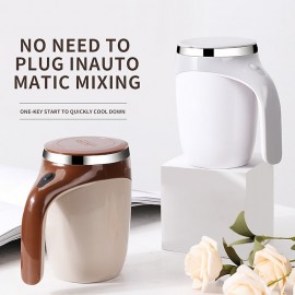 Electric Magnetic Stirring Coffee Mug, Electric Mixing Mug, Automatic Funny Self Mixing Cup, Stainless Steel Travel Cup For Chocolate, Milk, Tea, Office, Home, Kitchen

