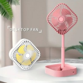 Portable Lifting Rotating Small Fan Desktop Electric Fan Usb Wire Powered Light Weight Easy To Carry For Home Office And Travel
