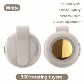 1pc Usb Halter Neck Fan Portable Mute Mini Bladeless Electric Fan Adjustable 3-speed Hanging Waist Fan Rotating Body Fan For Outdoor Working Camping Hiking
