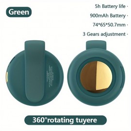 1pc Usb Halter Neck Fan Portable Mute Mini Bladeless Electric Fan Adjustable 3-speed Hanging Waist Fan Rotating Body Fan For Outdoor Working Camping Hiking
