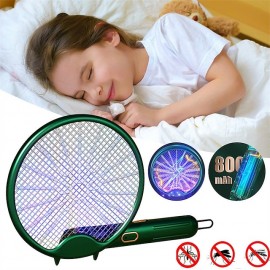 Foldable Electric Mosquito Swatter, Radiation-Free, Rechargeable Lithium Battery, Powerful Mosquito Killer Lamp, Four-in-One Mosquito Killer, Household Mosquito Killer Tool
