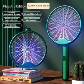 Foldable Electric Mosquito Swatter Radiation-Free Rechargeable Lithium Battery Powerful Mosquito Killer Lamp Four-in-One Mosquito Killer Household Mosquito Killer Tool
