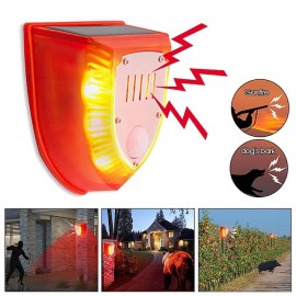 129db Sensor Warning Light 6LED Solar Alarm Security Alarm DC Charging Solar Alarm Red Light Motion For Farm
