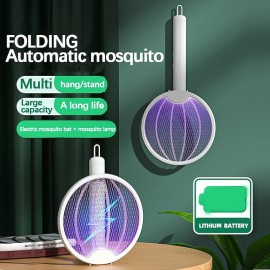 2-in-1 Electric Insect Racket Swatter Zapper USB Rechargeable Summer Mosquito Swatter Fly Bug Zapper Killer Trap
