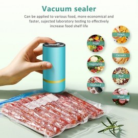 Vacuum Food Sealer with Reusable Sous Vide Bags Sealing Packing System USB Rechargeable Electric Vacuum Seal Machine for Various Food Preservation
